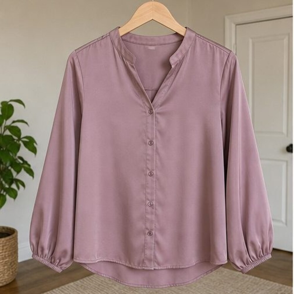 Mauve Ruffle Blouse